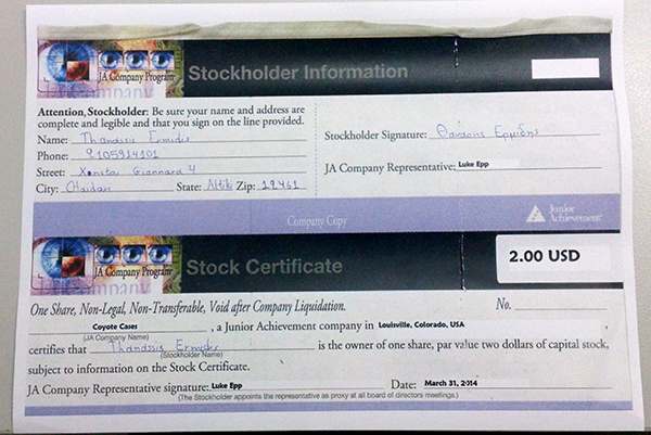 Share certificates